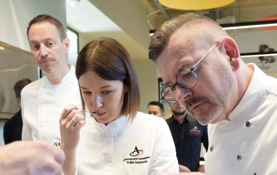 Chefs tasting a ganache