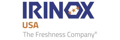 Irinox Logo - blue letters on a white background