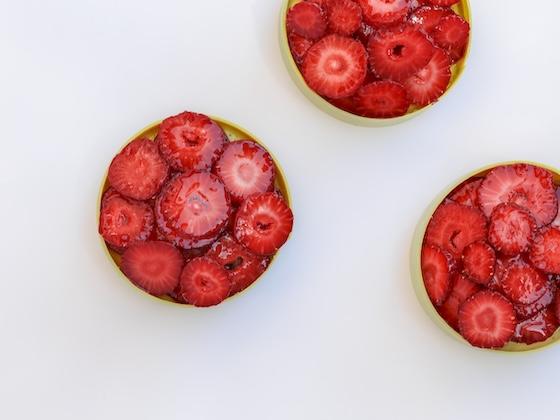 Plant-based Strawberry and Pistachio Tarts